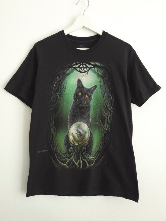 The Mountain Tops - The Mountain Witchy Cat Crystal Ball Halloween Graphic Tee